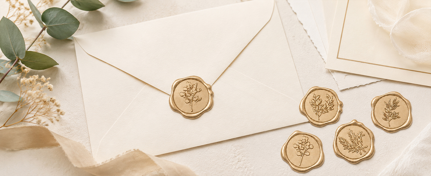 GOLD WAX SEAL STICKERS