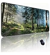 Morning Mist Forest Natural Scenery Mouse pad, Rectangular Micro-Woven Fabric Mouse pad with Sewn...