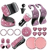 MAIMEIMI Bling Car Accessories Set,22 Pieces Bling Car Phone Holder Mount, Bling Dual USB Car Cha...