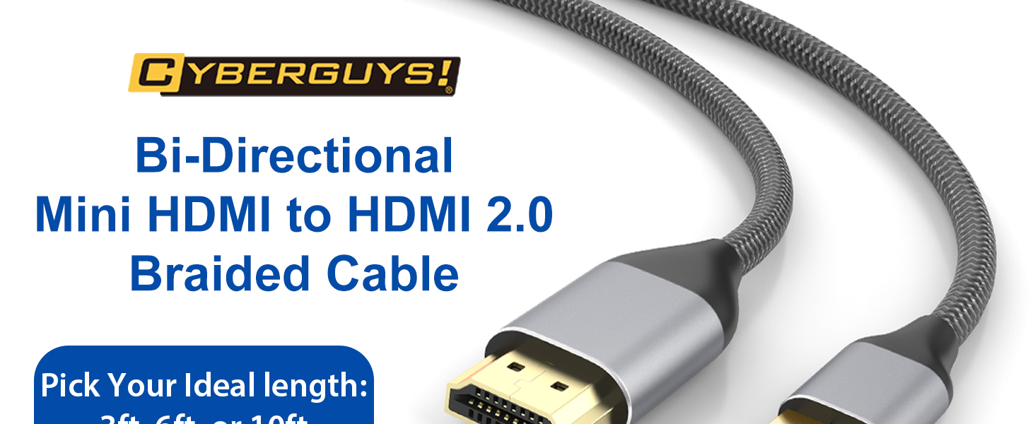 HDMI 2.0 to Mini HDMI Braided Cable