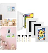 4Pcs Kids Art Frame Changeable 8.5x11 Letter Size Display with Mat Kids Artwork Frame Front Openi...