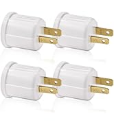 Outlet to Socket Adapter, Plug-in Light Socket, Convert Outlet to Light Bulb Socket, Polarized 2-...