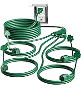 Belllights 1 to 4 Splitter Extension Cord, Total 46 FT(28 FT End to End), 16AWG/3C SJTW Power Cor...