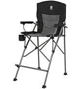 EVER ADVANCED Tall Directors Chair with Cup Holder 31", Bar Height Folding Chair for Camping, Spo...