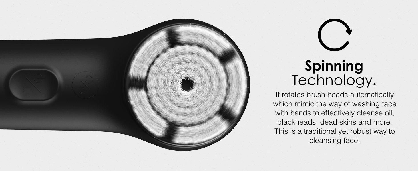 Spin face scrubber facial cleansing brush