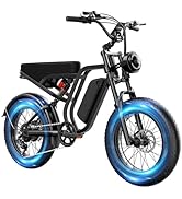 Hieha Adult Electric Bicycles, 1500W Peak Motor, Fat Tire Ebike UL Certified, 48V 15Ah Removable ...