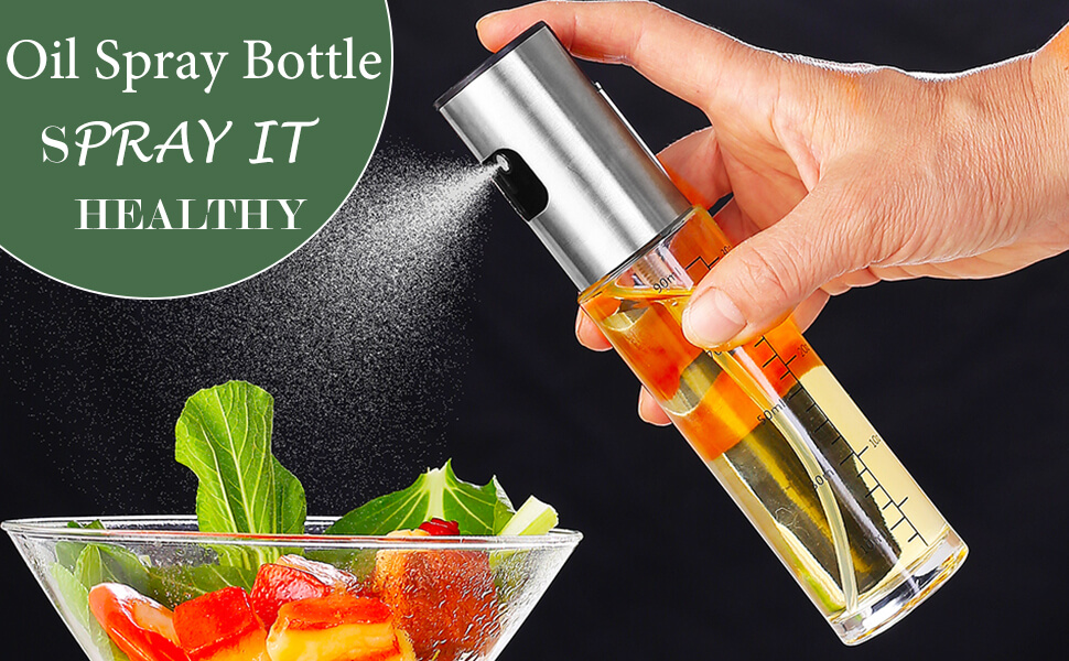 oil spray bottle spray it healthy Kitchen Dispenser for Cooking 30oz/90ml Olive Oil Sprayer