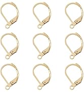 Craftdady 100Pcs Gold French Earring Hooks Stainless Steel Leverback Hoop Earrings Earwire 15x10m...