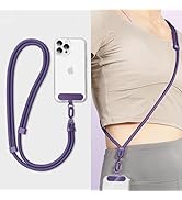 EAZYWORK Cell Phone Lanyard Crossbody And Lanyard wristlet With 2 Phone Tabs Adjustable Anti Phon...