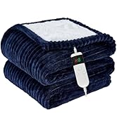 Qieryun Electric Blanket Heated Twin, Soft Flannel Heating Blanket with 8 Hours Auto Off 10 Fast ...