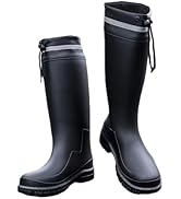 Ovyuzhen Rain Boots for Men Knee High Waterproof Garden Boots Mens Rubber Shoes with PVC Comfort ...