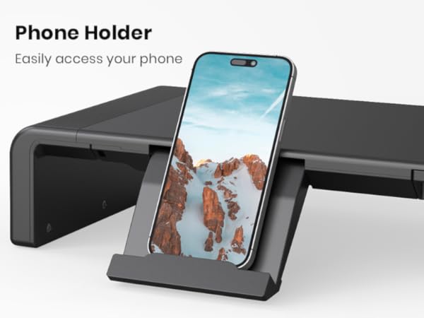 computer stand riser with phone stand