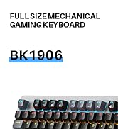 Mechanical Gaming Keyboard, RGB Backlit 104 Keys Full Size Keyboard with Multimedia Knob, Double ...