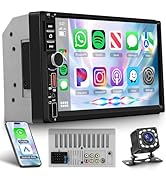 Rimoody Double Din 7 Inch Touchscreen Car Radio Wireless Carplay Android Auto, 2 Din Car Stereo w...