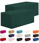 CXPSINC Tablecloth, 2 Pack Fitted Rectangular Polyester Tablecloths-48 x 24 Inch, Green for 4 Foo...