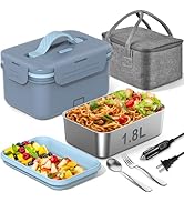 Electric Heated Lunch Box for Car Truck Home 1.8L 100W Portable Food Warmer with 12V/24V/110V/220...