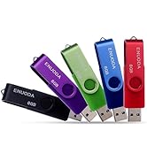 8GB Flash Drive 5 Pack ENUODA Thumb Drives 8GB Swivel Design USB 2.0 Memory Stick Jump Drive Pen ...