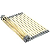 AXIMIXAME Expandable Large Draining Rack, Roll Up Heat-Resistant Dish Drainer for Stainless Steel...