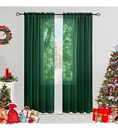 Karseteli Semi Voile Sheer Curtains 84 Inches Long 2 Panels Rod Pocket Window Treatment for Livin...
