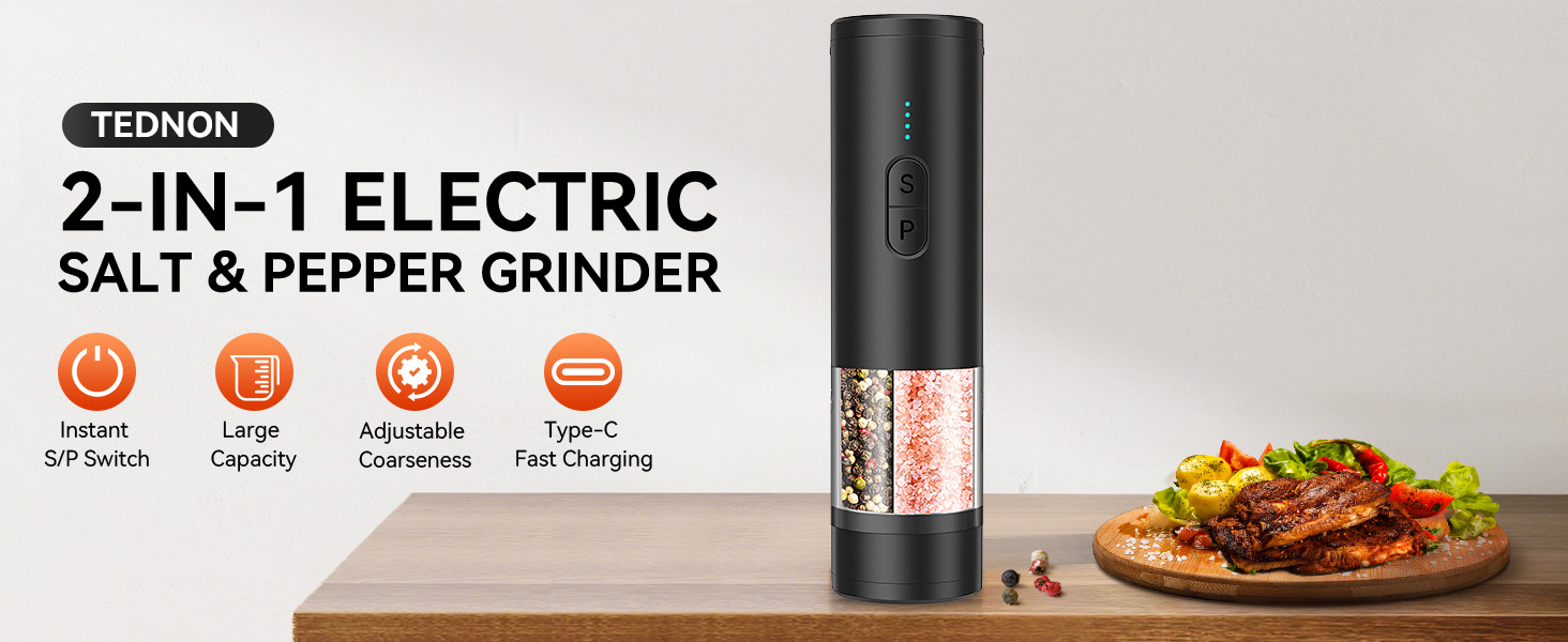 electric salt and pepper grinder set