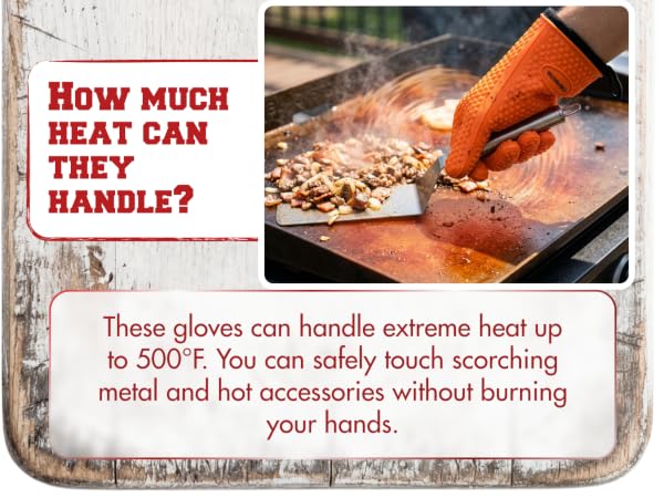 KITCHEN PERFECTION Silicone Oven &amp; Griddle Gloves -Extreme Heat Resistant BBQ
