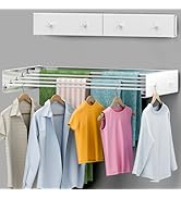 Foldable Wall Mounted Drying Rack 28 inch - Easy to Install Hanging Rack for Laundry Room - Space...