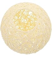 Small Boho Rattan Lamp Shade:Replacement Woven Wicker Lampshade for Floor Lamps,Pendant Light,Cha...