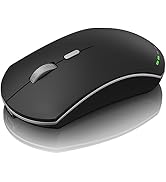 mobiproduct Wireless Mouse, Rechargeable 2.4G USB Optical Wireless Mouse, 3 Adjustable DPI Levels...