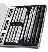 Four Candies 4PCS Metal Mechanical Pencils Set with Case, 0.5mm &amp; 0.7 mm Artist Pencil with 8 Tub...