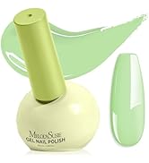 MelodySusie Highly Pigmented Gel Nail Polish, 0.56 Fl Oz Soak Off UV LED Green Gel Polish, Plant-...