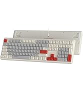 ATTACK SHARK Gaming Keyboard Wired,RGB Backlight Ergonomic 108 Keys Mechanical Feeling Keyboard,Q...