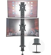HEMUDU Dual Monitor Articulating Desk Mount Arm Stand - Vertical Stack Screen Supports Two 13 to ...