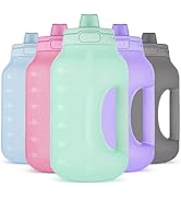Ello Hydra Half Gallon Jug with Time Marker &amp; Handle for All Day Hydration &amp; Silicone Straw with ...