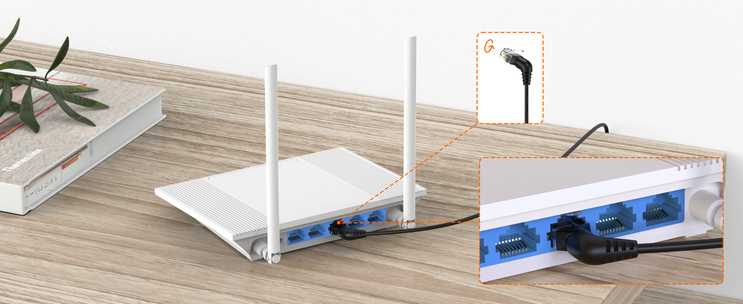 360 degree rotation ethernet cable