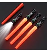 E-riding 4 Pieces 16 Inch Signal Traffic Wand, Safety LED Flashlight with Red Strobe Mode Lanyard...
