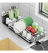 Pantasia Large Dish Drying Rack, Extendable Dish Rack, Stainless Steel Anti-Rust Dish Rack for Ki...