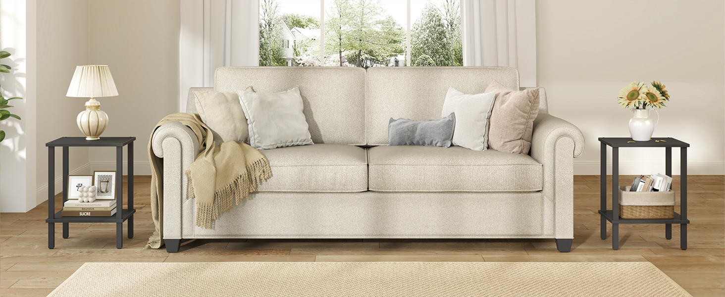 end tables beside sofa