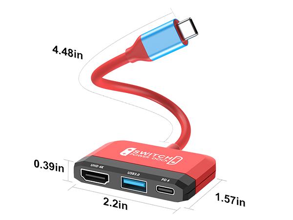 Technical diagram showing USB cable connections with measurements: 4.48m and 2.2m lengths indicated. Red and white cable connectors with dimension markings of 0.39m and 1.97m.