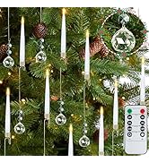 Christmas Tree Candles, 12 Pack Flameless Taper Candles for Christmas Tree Decor, Fake Flickering...