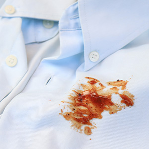 Example of Dawn Platinum used to clean a grease-stained shirt.
