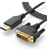 DteeDck DisplayPort to DVI Cable 6ft, Display Port to DVI-D/DVI-I Cord 1080P@60Hz Male to Male fo...