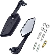 Diamall 2 PCS Motorcycle Rear View Mirrors, 360-degree Adjustable Wide Angle Rear View Mirror, Ha...