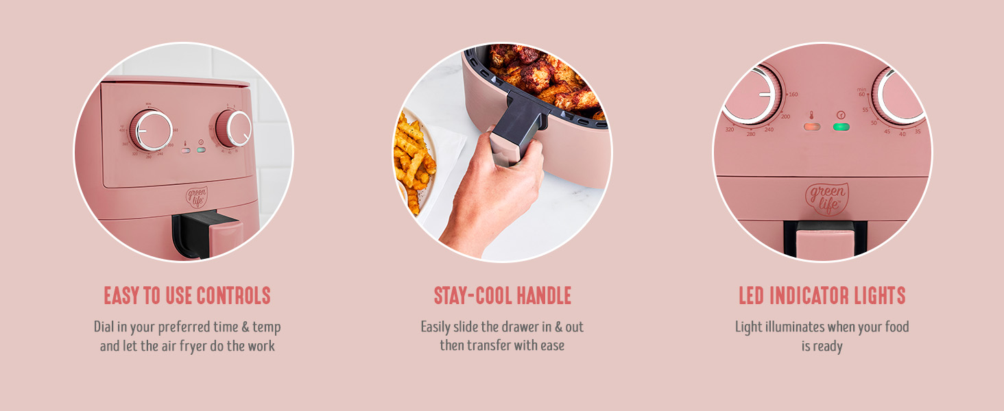 GreenLife, Ceramic Nonstick, PFAS-Free, Non-Toxic, Electrics, Air Fryer