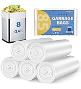 8 Gallon Trash Bags Strong, Magesh Small Trash Bags 6-8 Gallon 85 Count, Medium Garbage Bags Unsc...