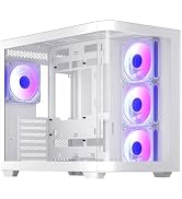 darkFlash ATX Mid-Tower Gaming PC Case, Back Plug-in BTF Motherboard, with 4 ARGB Fans Computer C...
