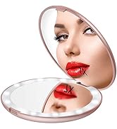 Gospire 5 Inch Lighted Travel Makeup Mirror, Super Large LED Compact Portable Cosmetic Mirror wit...