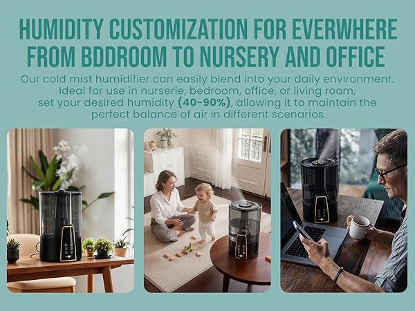 HUMIDITY CUSTOMIZATION FOR EVERWHERE -- FROM BDDROOM TO NURSERY AND OFFICE