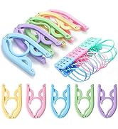 20 Pcs Travel Hangers with Clips- Portable Folding Clothes Hangers Travel Accessories Foldable Cl...