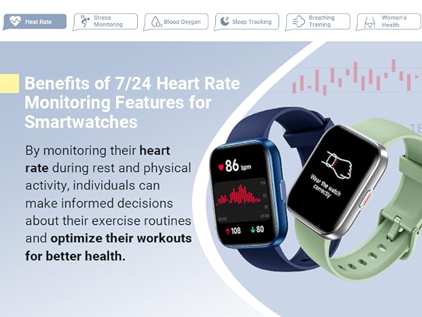 heart rate monitor smart Watch for Woman and Men