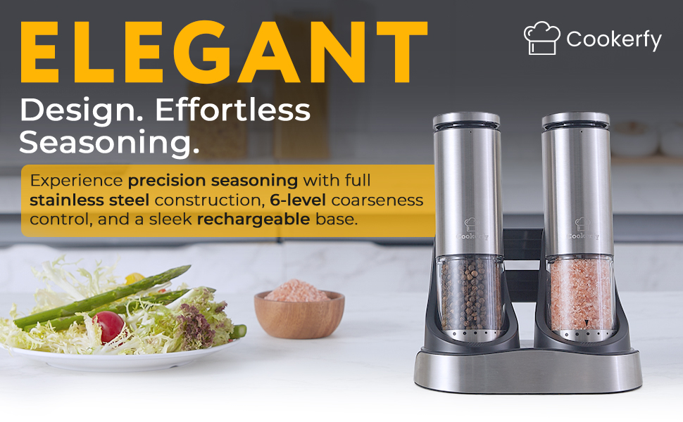 Electric Salt and Pepper Grinder Set